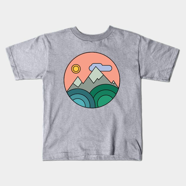 Mountains Kids T-Shirt by lauracmartin1